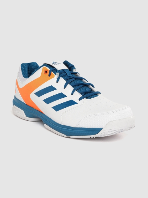 

ADIDAS Men White & Teal Blue Steadfast 19 Colourblocked Tennis Shoes