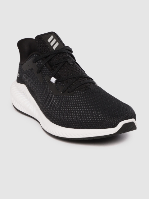

ADIDAS Men Black Woven Design Alphabounce 3 Running Shoes