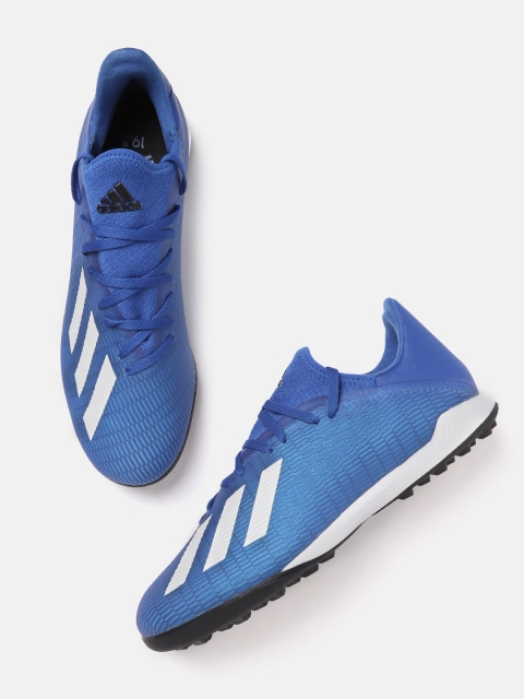 

ADIDAS Men Blue X 19.3 Turf Boots Textured Football Shoes
