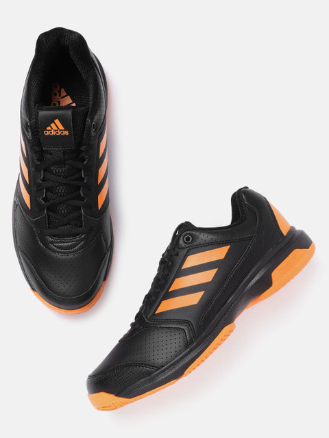 

ADIDAS Men Black Perforated Woundrous II Tennis Shoes