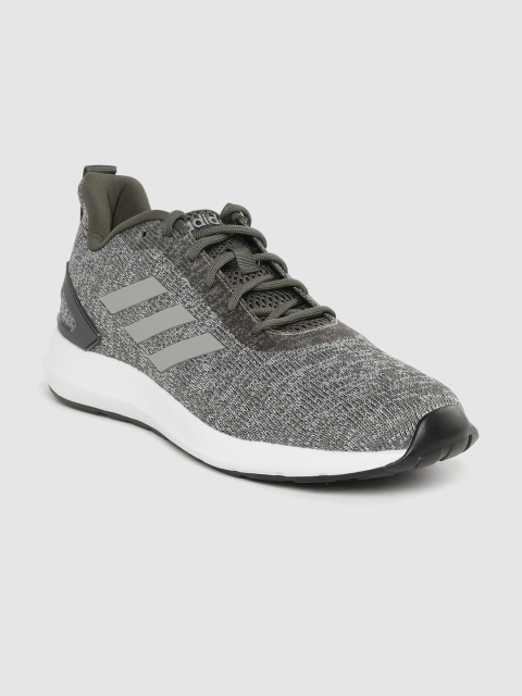 

ADIDAS Men Grey & Olive Green Dectron Woven Design Running Shoes