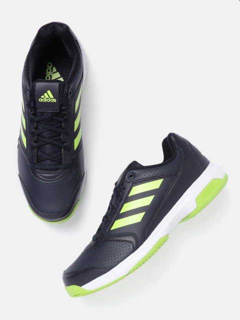 ADIDAS Men Navy Blue Perforated Woundrous II Tennis Shoes