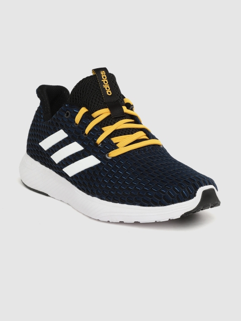 

ADIDAS Men Navy Blue & Black Honeycomb Woven Design Bound Running Shoes