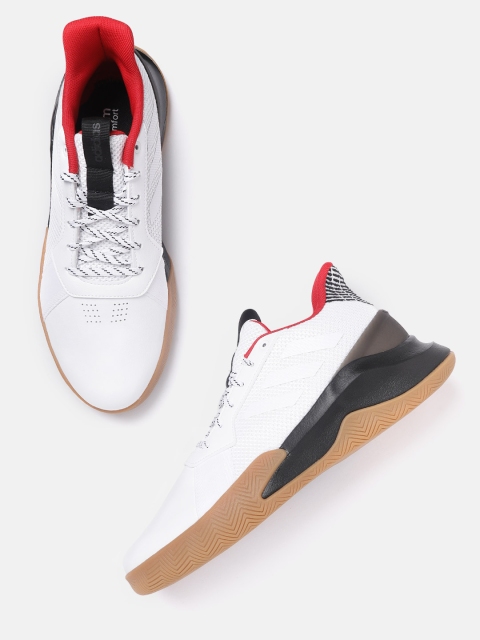 

ADIDAS Men White Run The Game Woven Design Basketball Shoes
