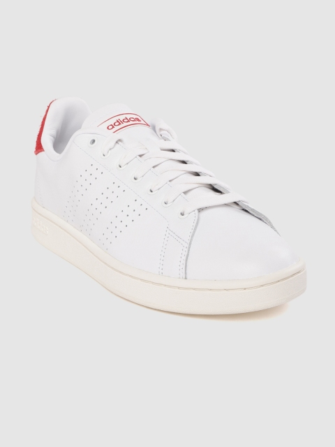 

ADIDAS Men White Solid Leather Advantage Sneakers