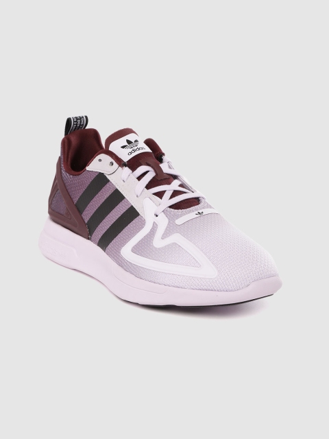 

ADIDAS Originals Women Purple & White ZX 2K FLUX Woven Design & Ombre Wide Fit Sneakers