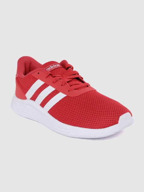 

ADIDAS Men Red & White Lite Racer 2.0 Knitted Running Shoes