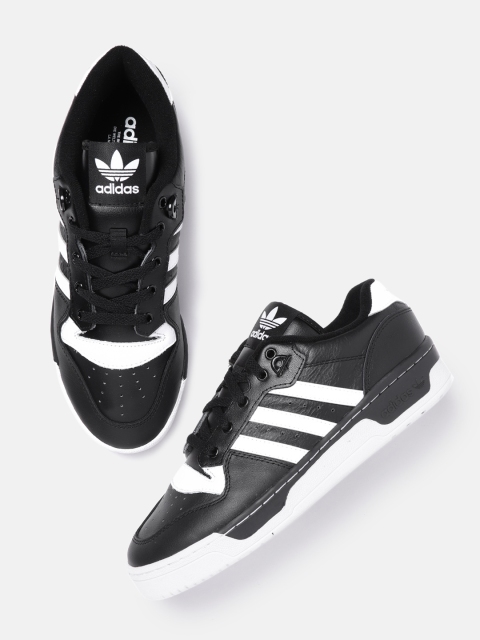 

ADIDAS Originals Men Black & White Rivalry Low Perforated Leather Sneakers