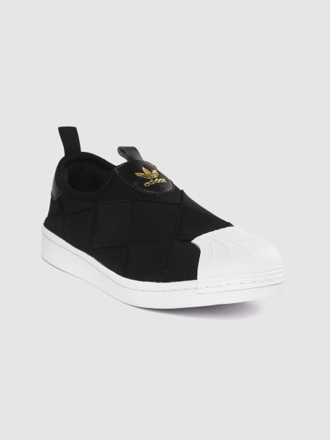 

ADIDAS Originals Women Black Superstar Basketweave Slip On Sneakers