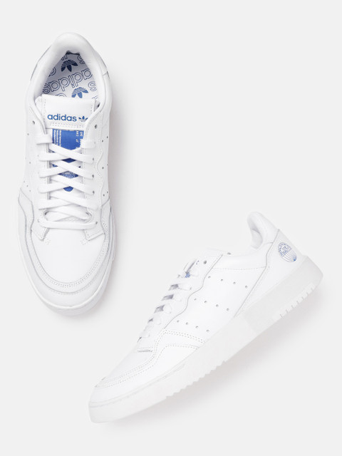 

ADIDAS Originals Men White Solid Supercourt Leather Sneakers