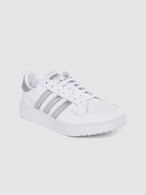 

ADIDAS Originals Women White Solid Leather Team Court Sneakers