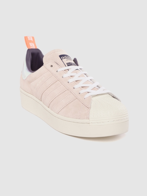 

ADIDAS Originals Women White & Pink Colourblocked Superstar Plateau Sneakers