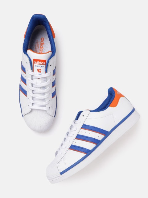 

ADIDAS Originals Men White & Blue Superstar Leather Sneakers