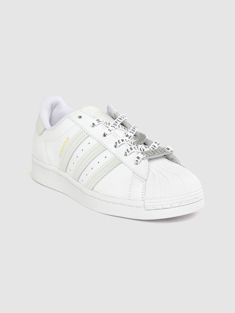 

ADIDAS Originals Women White Leather Solid Superstar Sneakers