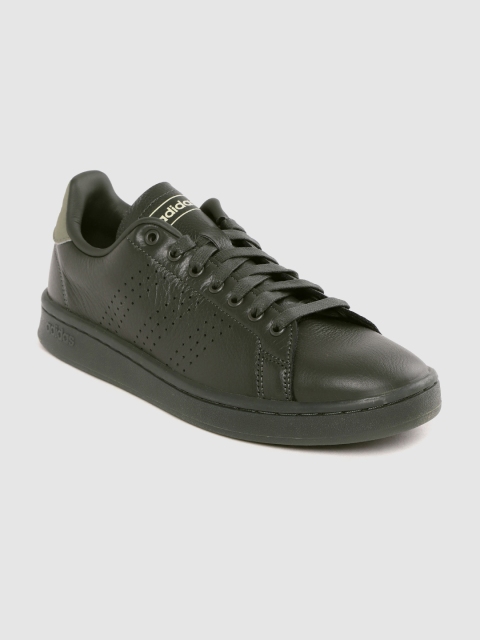 

ADIDAS Men Green Perforated Advantage Leather Sneakers Excluding Trims