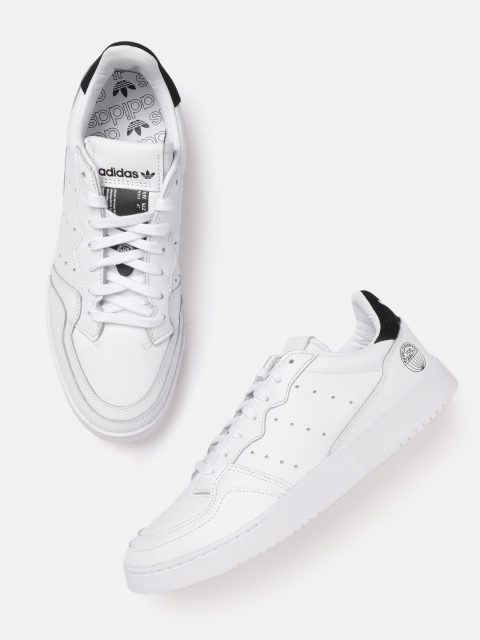 

ADIDAS Originals Men White Solid Supercourt Leather Sneakers
