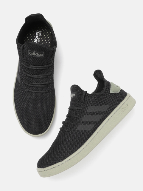 

ADIDAS Men Black Woven Design Court Adapt Sneakers