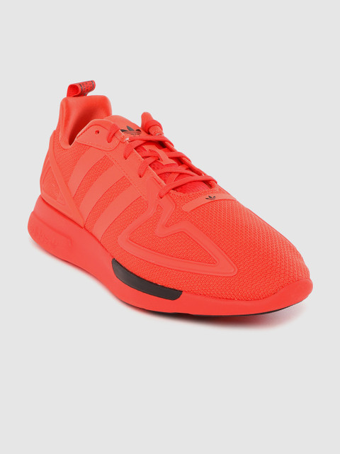 

ADIDAS Originals Men Coral Red Woven Design ZX 2K Flux Sneakers