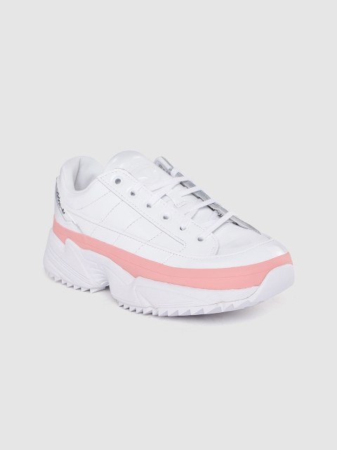 

ADIDAS Originals Women White & Pink Colourblocked Patent Leather Kiellor Sneakers
