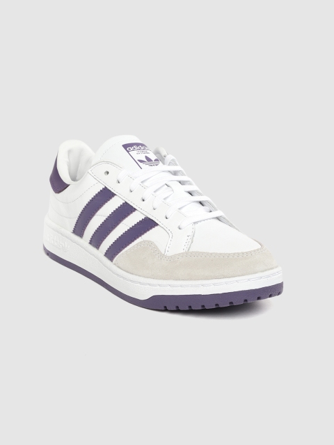 

ADIDAS Originals Women White & Purple Team Court Sneakers