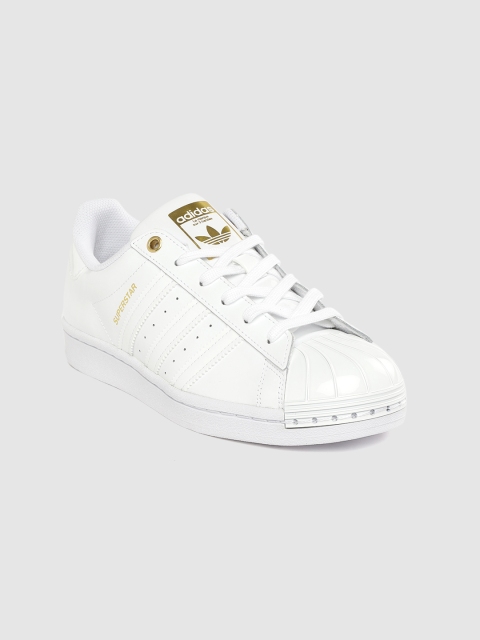 

ADIDAS Originals Women White Solid Leather Superstar Metal Toe Low Sneakers