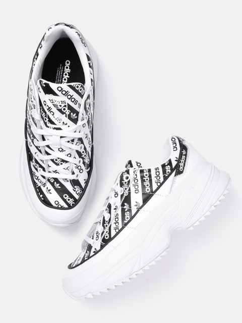

ADIDAS Originals Women Black & White Printed Kiellor Flatform Sneakers