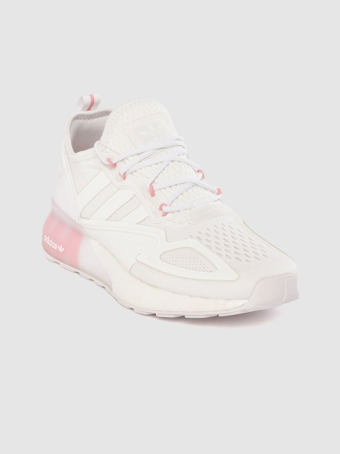 

ADIDAS Originals Women White Woven Design ZX 2K Boost Sneakers