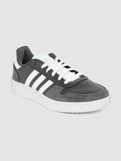 

ADIDAS Men Grey & White Hoops 2.0 Solid Sneakers