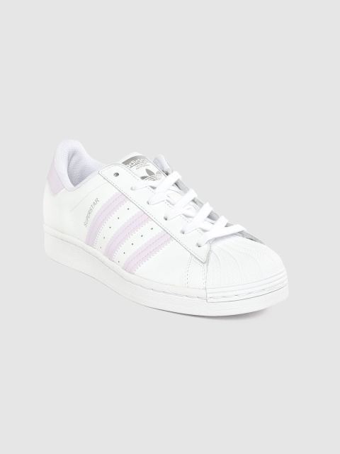 

ADIDAS Originals Women White & Lavender Superstar Leather Sneakers