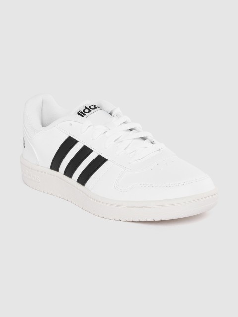 

ADIDAS Men White Solid Hoops 2.0 Sneakers