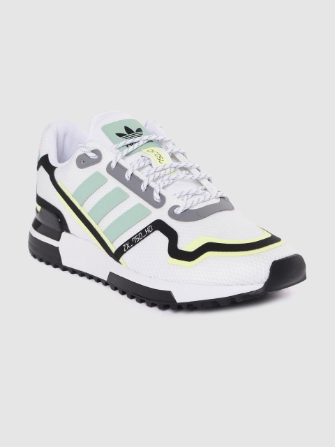 

ADIDAS Originals Men White & Mint Green ZX 750 HD Colourblocked Sneakers