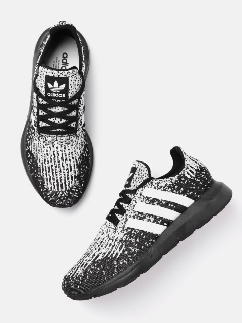 

ADIDAS Originals Men Black & White Swift Run Woven Design Sneakers
