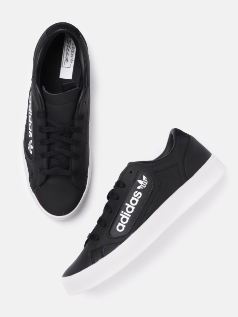 

ADIDAS Originals Women Black Sleek Leather Sneakers