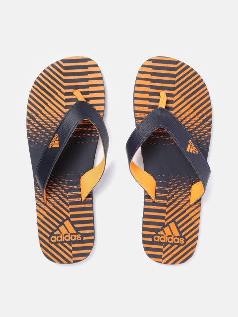 

ADIDAS Men Navy Blue & Orange Beach Max Out 19 Ms Striped Thong Flip-Flops