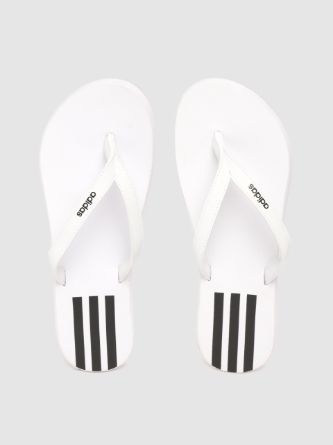 

ADIDAS Women White & Black Eezay Striped Thong Flip-Flops