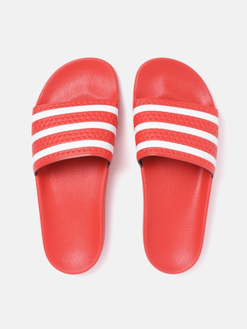 

ADIDAS Originals Men Red & White Adilette Striped Sliders