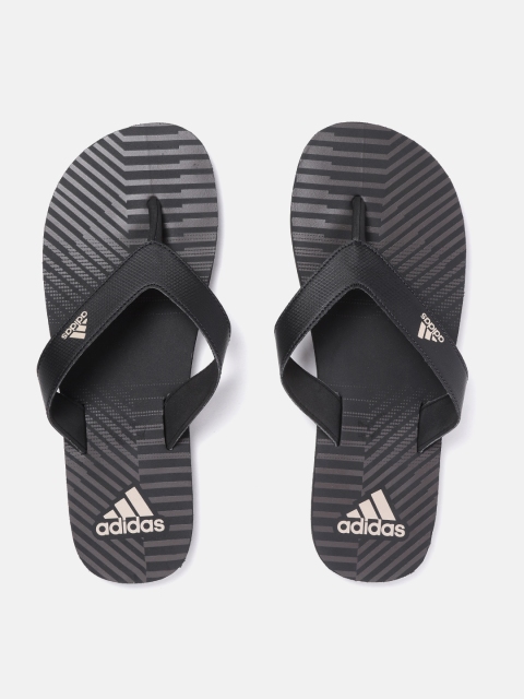 

ADIDAS Men Black & Grey Beach Max Out 19 Ms Striped Thong Flip-Flops