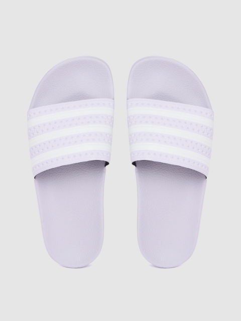 

ADIDAS Originals Women Lavender & White Adilette Striped Sliders