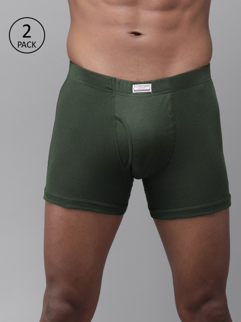 

U.S. Polo Assn. Men Pack of 2 Olive Green Solid Trunks I662-179-P2