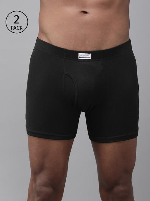 

U.S. Polo Assn. Men Pack of 2 Black Solid Pure Cotton Trunks I662-002-P2