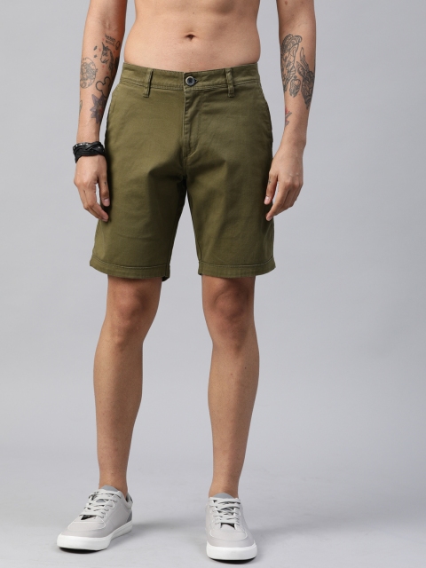 

Roadster Men Olive Green Solid Regular Fit Chino Shorts