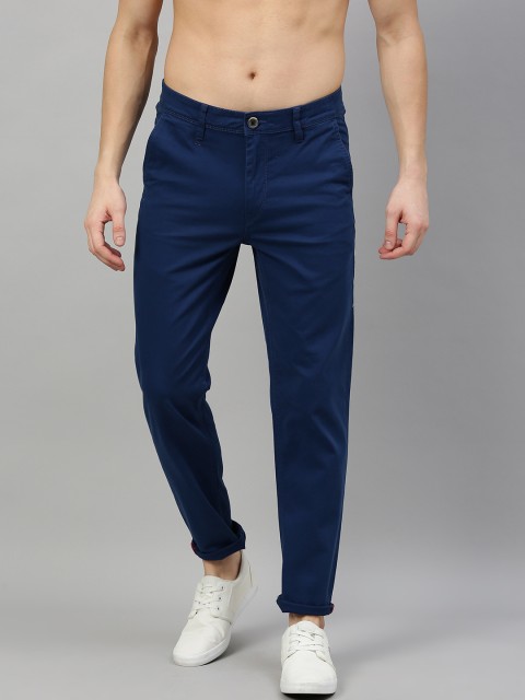 

Roadster Men Blue BUDFORD Tapered Fit Solid Regular Trousers