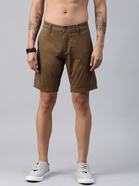 

Roadster Men Brown Solid Regular Fit Chino Shorts