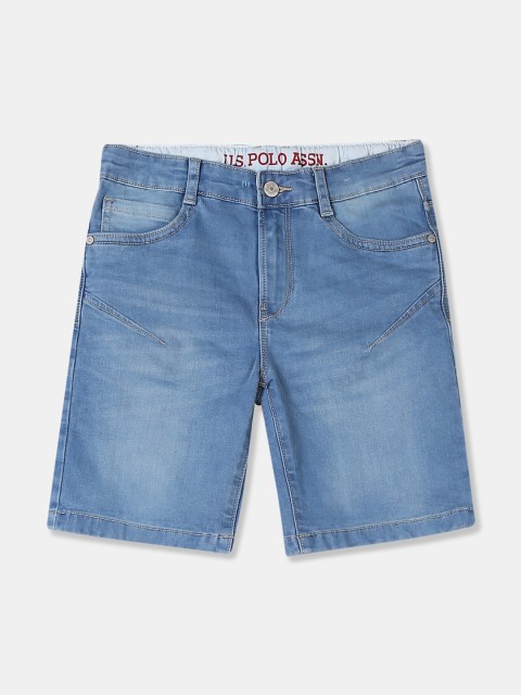 

U.S. Polo Assn. Kids Boys Blue Solid Denim Shorts