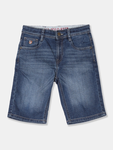 

U.S. Polo Assn. Kids Boys Blue Solid Regular Fit Denim Shorts