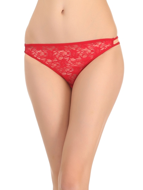 

Clovia Women Red Lace Bikini Briefs PN0456P04XL