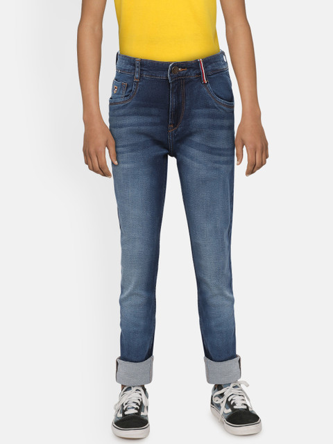 

U.S. Polo Assn. Kids Boys Blue Skinny Fit Mid-Rise Clean Look Stretchable Jeans