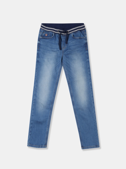 

U.S. Polo Assn. Kids Boys Blue Slim Fit Mid-Rise Clean Look Jeans