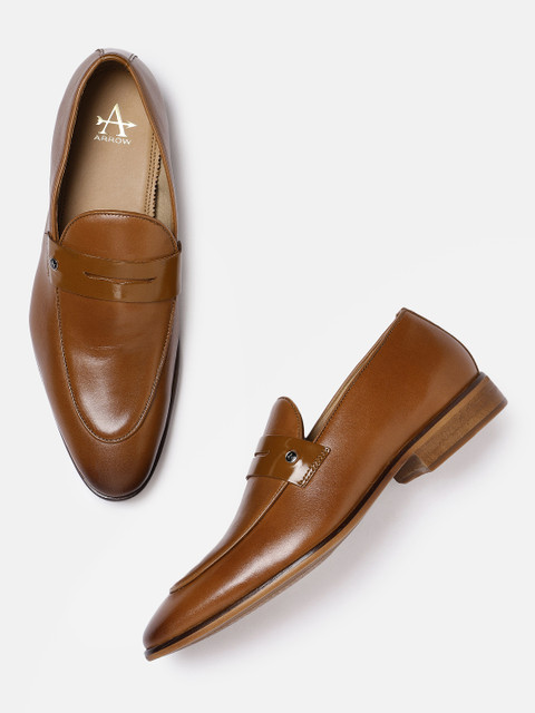 

Arrow Men Tan Brown Solid DOVER Leather Formal Loafers
