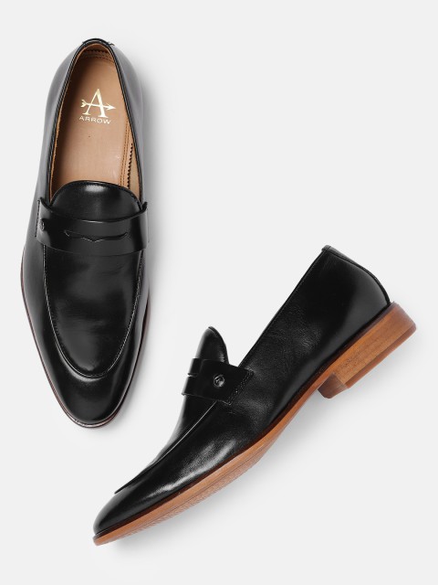 

Arrow Men Black Solid DOVER Leather Formal Loafers